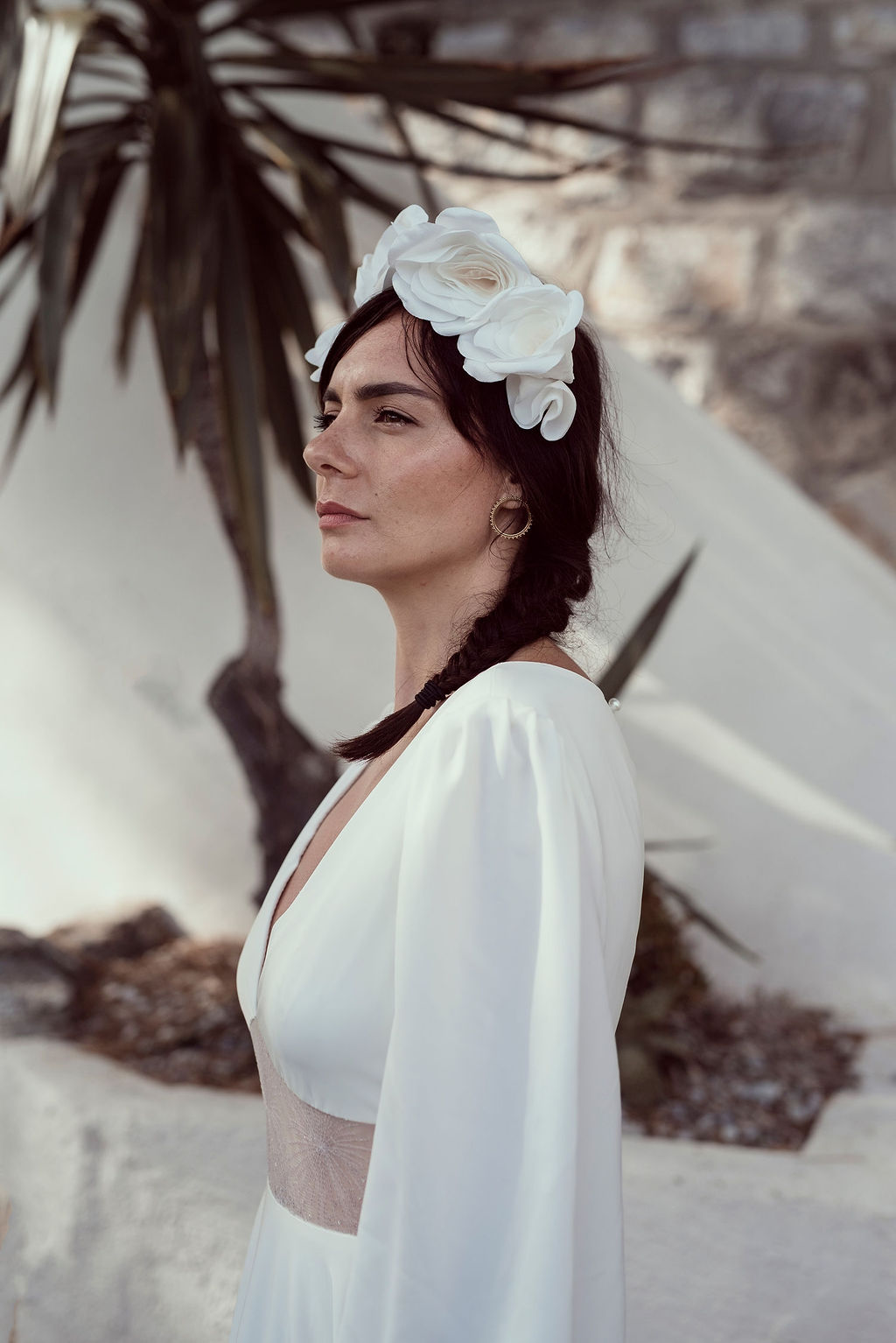 Couronne Frida Satin ivoire roses textiles Alice MARTY Couture Florale Accessoires mariage et jolis jours
