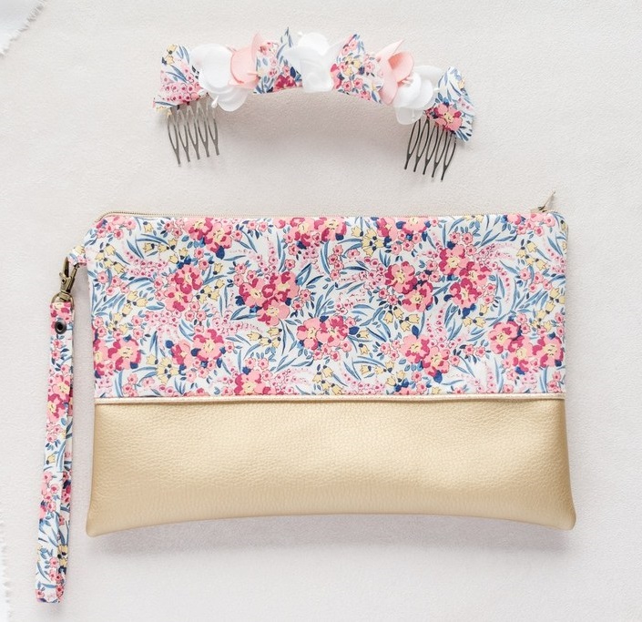 Double peigne floral Suzanne - Alice MARTY Couture florale Collection Liberty