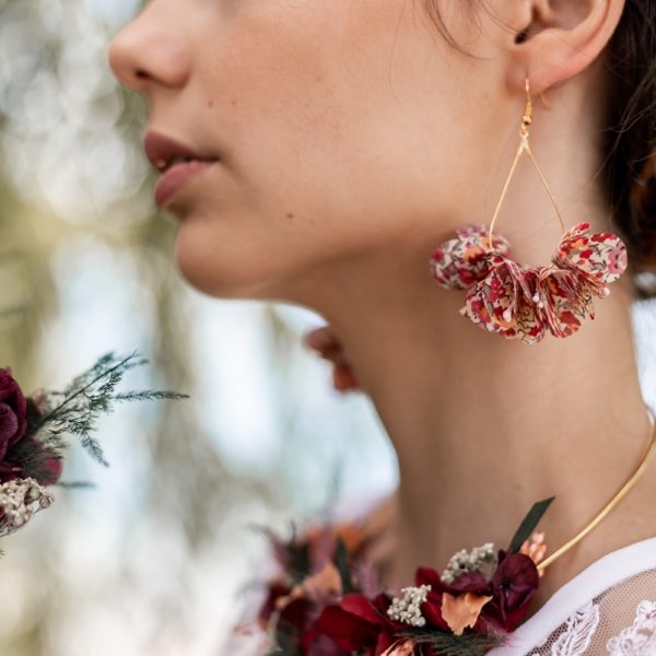 Boucles d'oreilles florales Liberty Modèle Adèle Alice Marty
